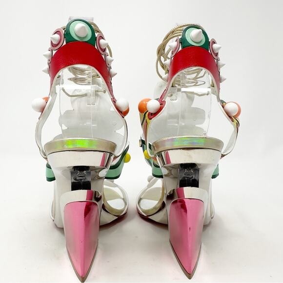 Christian Louboutin Papagaya Levita 100 Leather Sandals Heels EU 37 - Picture 6 of 14